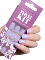 Selfie Star Набор накладных ногтей без клея Сиреневый Эльф, короткая длина / Nails kit without glue Lilac Fairy, short length SSNK5931, 24 шт