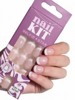 Selfie Star Набор накладных ногтей без клея Классический френч, короткая длина / Nails kit without glue Classic French, short length SSNK0011, 24 шт