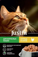 Justin Корм влажный для кошек «Курица в соусе»